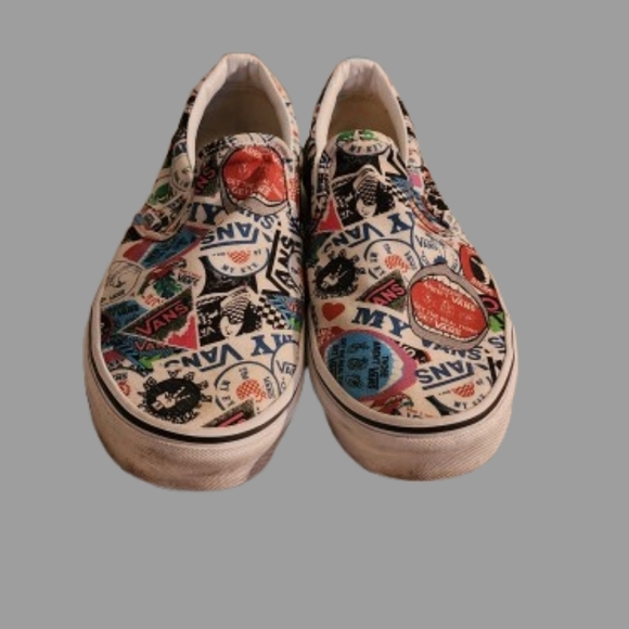 Vans Unisex Classic Mash Up Sticker Slip-ons - Sz. 10.5 (M)/12 (W) - Picture 3 of 7